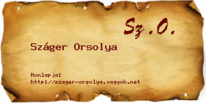 Száger Orsolya névjegykártya