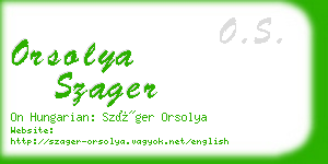 orsolya szager business card